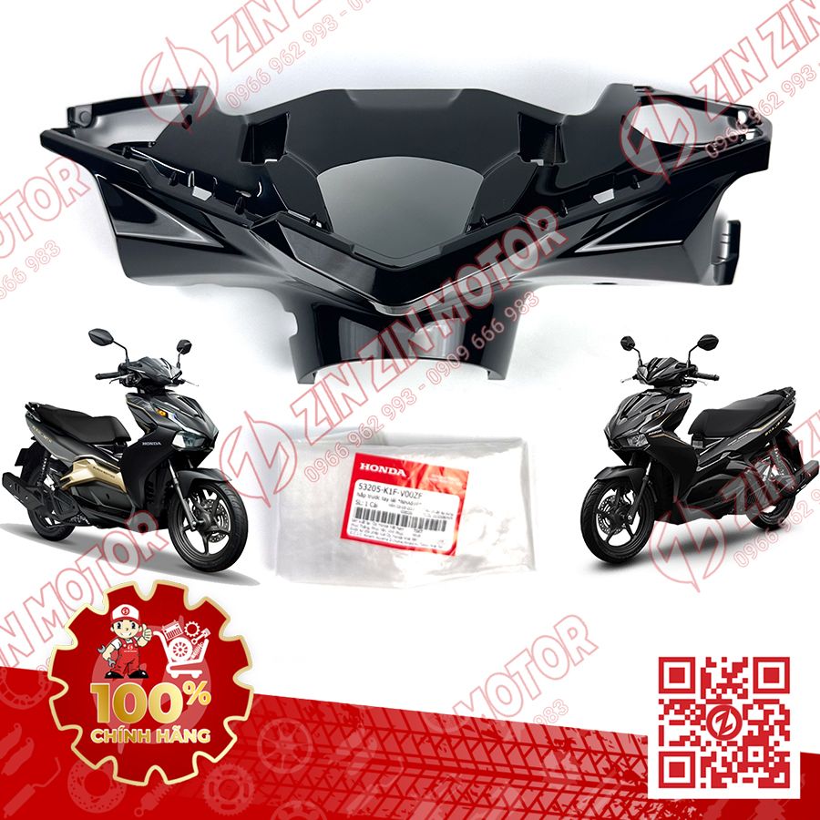 Bợ Cổ Trước, Nắp Trước Tay Lái AB 2020 2021, AirBlade 125 Đen Bóng NHA69P 53205K1FV00ZF Chính Hãng Honda