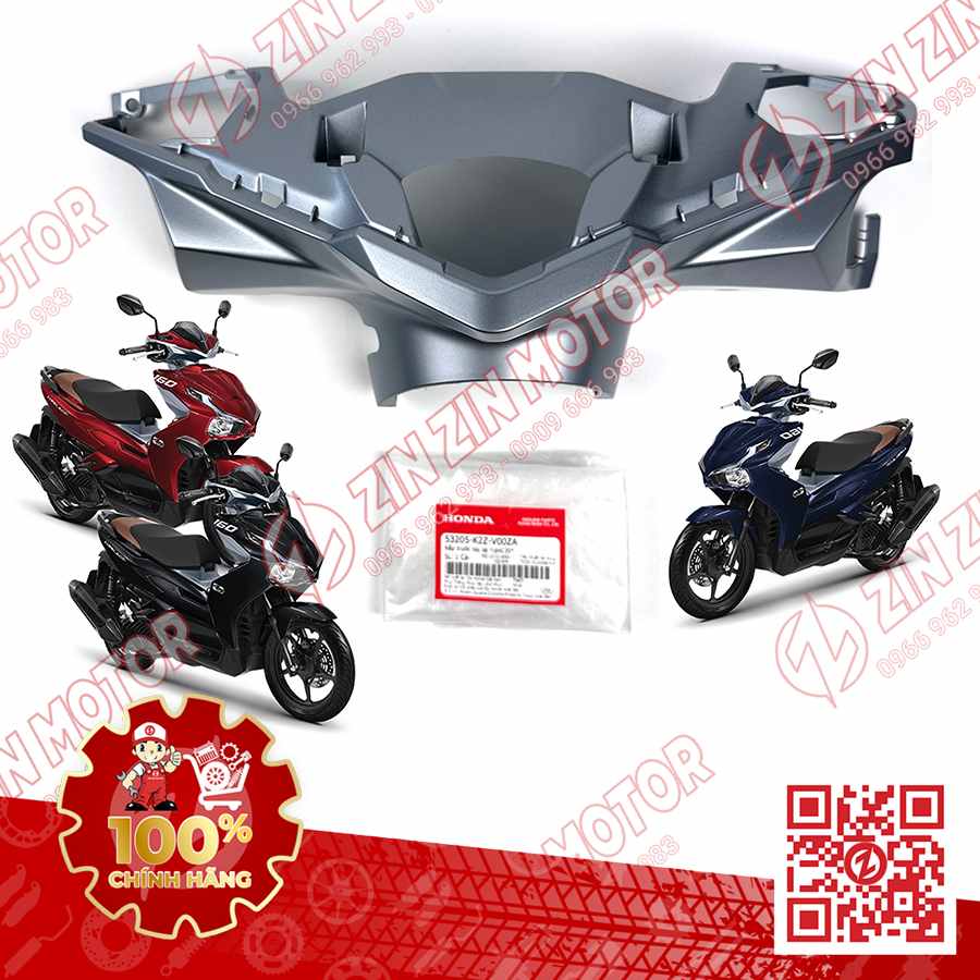 Bợ Cổ Trước, Nắp Trước Tay Lái AB Air Blade 2022+, AirBlade 160 Bạc NHC35M 53205K2ZV00ZA Chính Hãng Honda