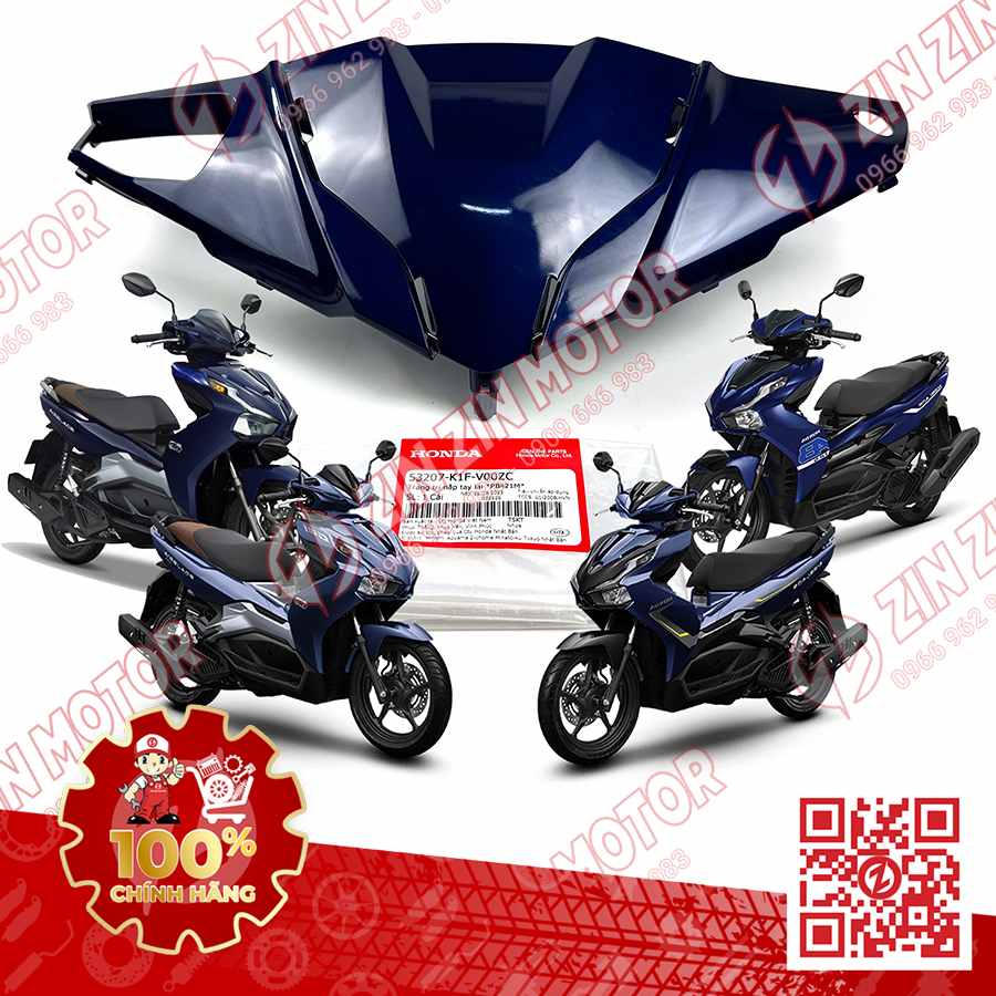 Trang Trí Nắp Tay Lái, Ốp Đầu AB 2020+, AirBlade 150, Air Blade 125, AB 2025 Xanh Đậm PB421M 53207K1FV00ZC Chính Hãng Honda