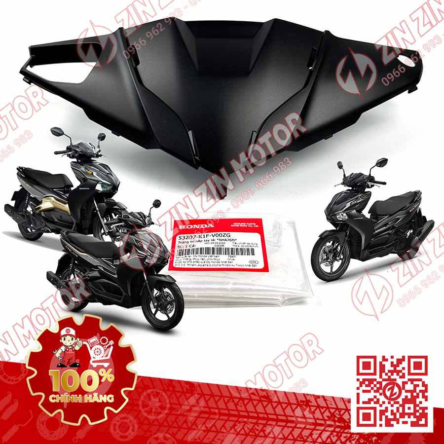 Trang Trí Nắp Tay Lái, Ốp Đầu AB Air Balde 2020+, AirBlade 125 Đen Nhám NHA76M 53207K1FV00ZG Chính Hãng Honda