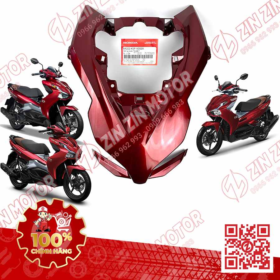 Ốp Đèn Pha, Mặt Nạ Trước Lớn AB 2020 - 2023+, AirBlade 160, Air Blade 150, AB 2025 Đỏ R368C 64302K1FV00ZA Chính Hãng Honda
