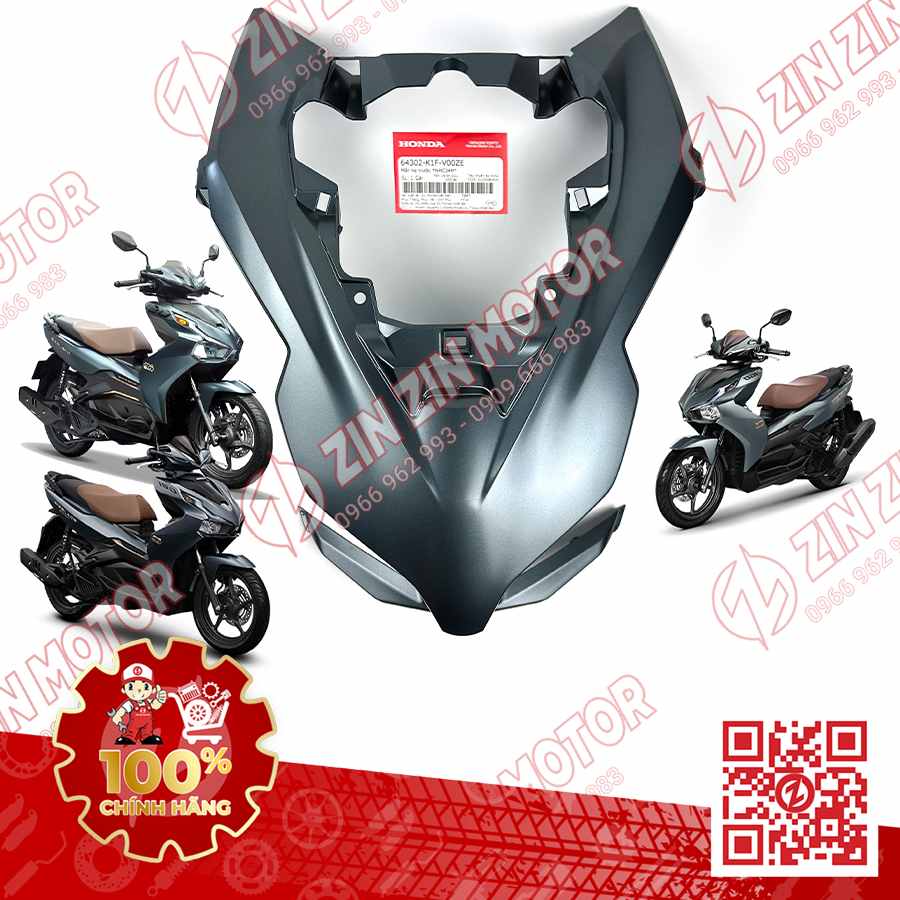 Ốp Đèn Pha, Mặt Nạ Trước Lớn AB 2020 - 2023+, AirBlade 160, Air Blade 150, AB 2025 Xanh Xám NHC34M 64302K1FV00ZE Chính Hãng Honda