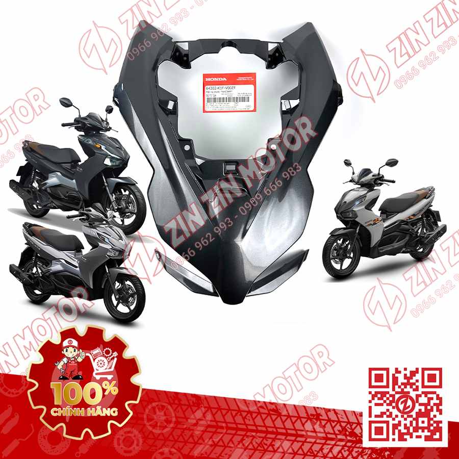 Ốp Đèn Pha, Mặt Nạ Trước Lớn AB Air Blade 2020+, AirBlade 125 Xám NHC04M 64302K1FV00ZF Chính Hãng Honda