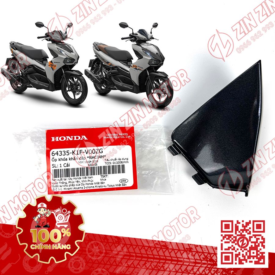 Ốp Nắp Khẩn Cấp AB Air Blade 2020+, AirBlade 125 Xám NHC04M 64335K1FV00ZG Chính Hãng Honda
