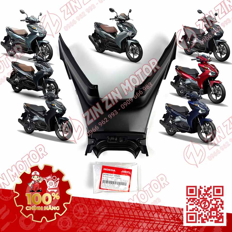 Ốp Nhựa Trung Tâm AB 2020 - 2023+, AirBlade 160, Air Blade 150, AB 2025 Đen Nhám NHA76M 64340K1FV00ZD Chính Hãng Honda