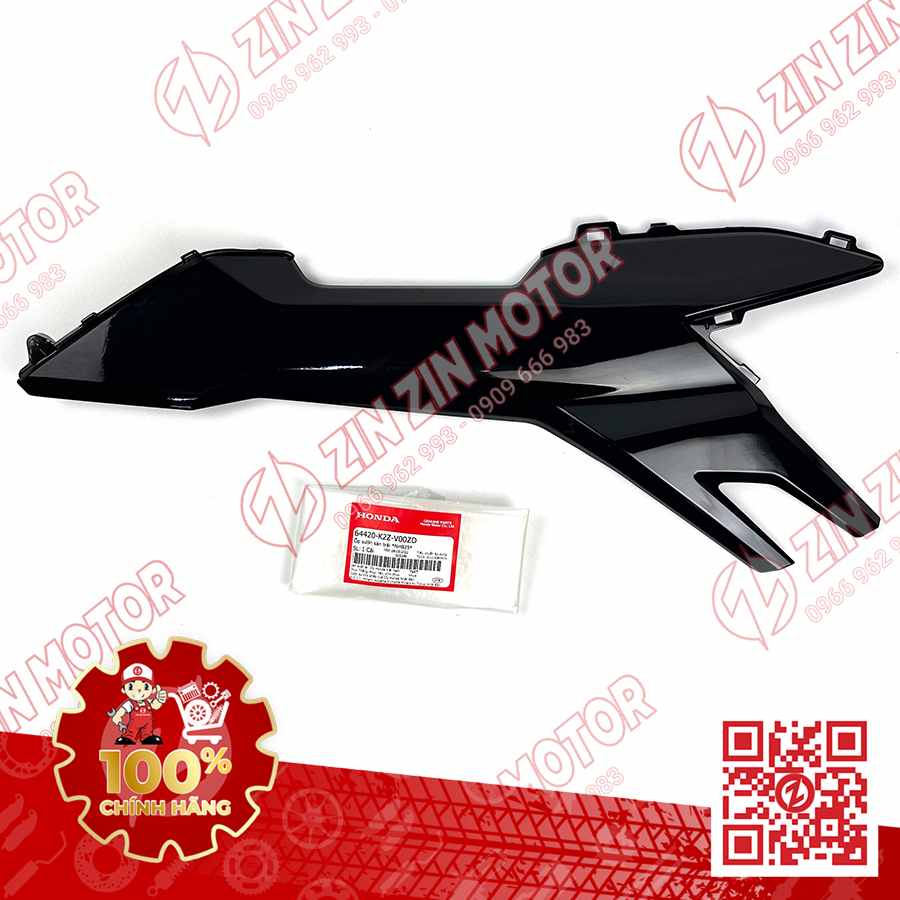 Ốp Hông AB 2022+, AirBlade 160, Air Blade 125 Trái Đen Ánh Xanh NHB25M 64420K2ZV00ZD Chính Hãng Honda