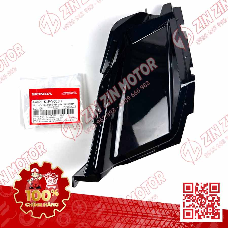 Ốp Gác Chân Trẻ Em AB Air Blade 2020 - 2023+, AirBlade 125, AB 2025 Phải Đen Ánh Xanh NHB25M 64421K1FV00ZH Chính Hãng Honda