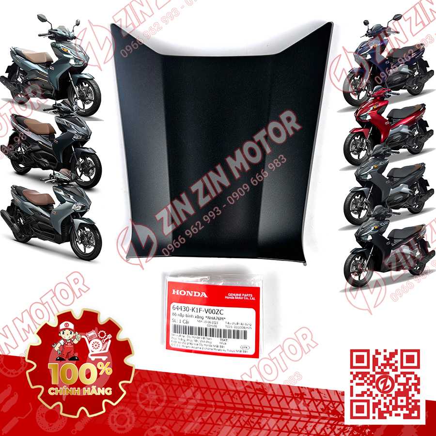 Bộ Ốp Nắp Bình Xăng AB 2020 - 2023+, AirBlade 160, Air Blade 150 , AB 2025 Đen Nhám NHA76M 64430K1FV00ZC Chính Hãng Honda