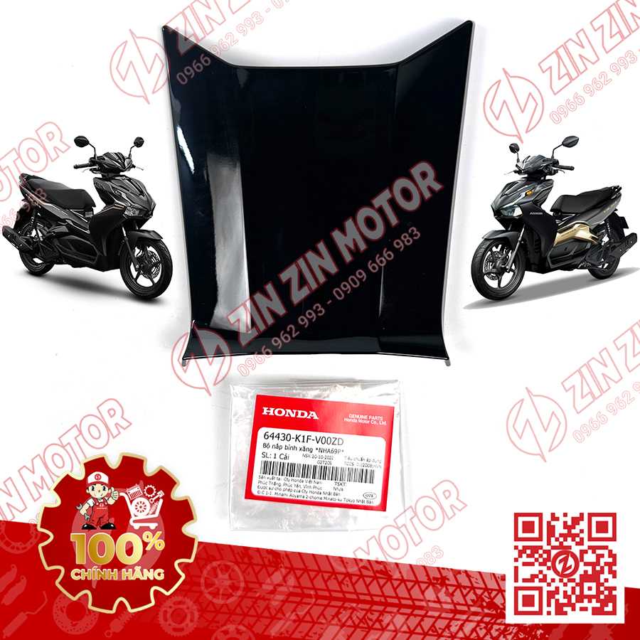 Bộ Ốp Nắp Bình Xăng AB Air Blade 2020+, AirBlade 125 Đen Ngọc Trai NHA69P 64430K1FV00ZD Chính Hãng Honda