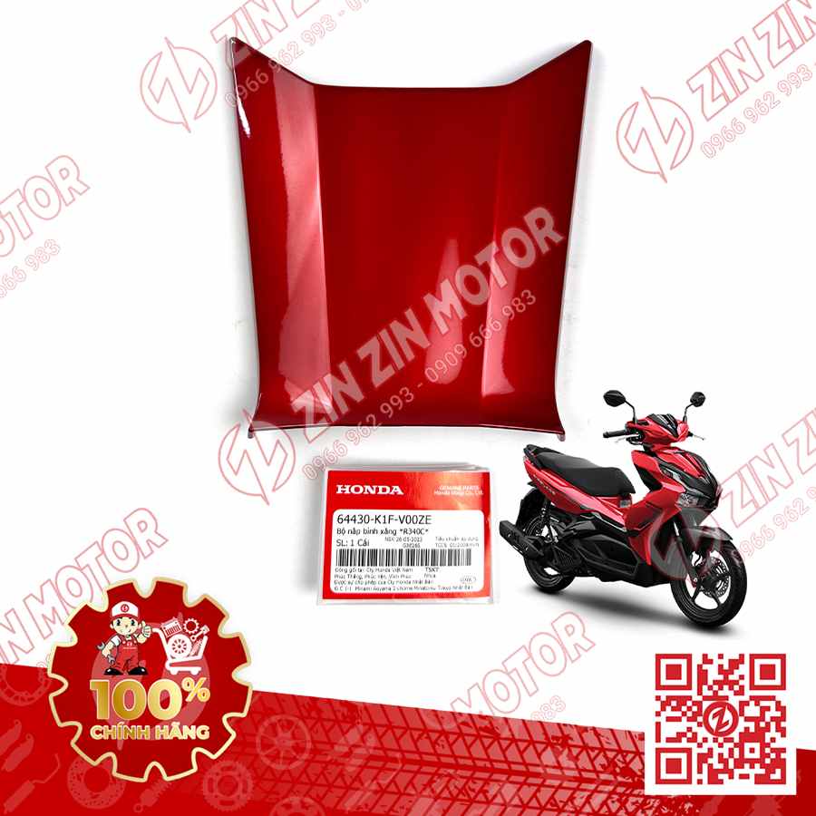 Bộ Ốp Nắp Bình Xăng AB Air Blade 2020+, AirBlade 125 Đỏ R340C 64430K1FV00ZE Chính Hãng Honda