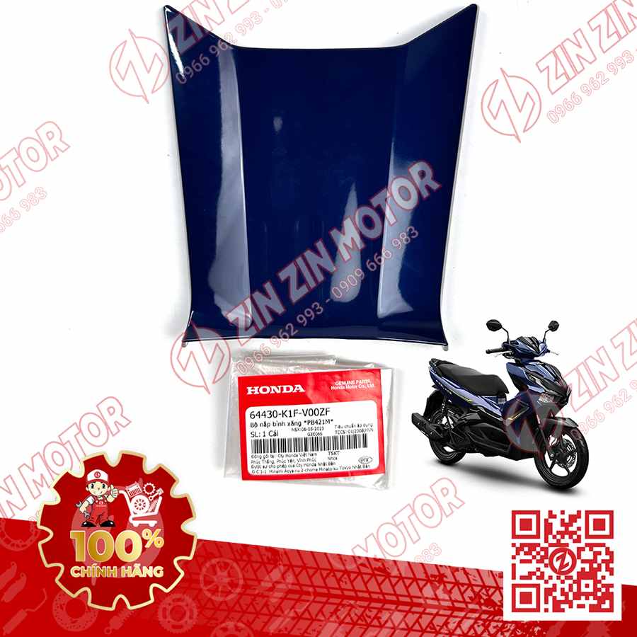 Bộ Ốp Nắp Bình Xăng AB Air Blade 2020+, AirBlade 125 Xanh Đậm PB421M 64430K1FV00ZF Chính Hãng Honda