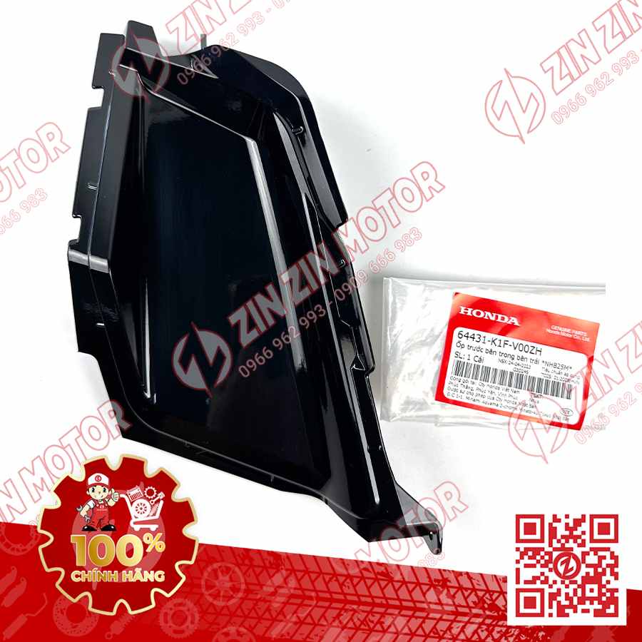 Ốp Gác Chân Trẻ Em AB Air Blade 2020 - 2023+, AirBlade 125, AB 2025 Trái Đen Ánh Xanh NHB25M 64431K1FV00ZH Chính Hãng Honda