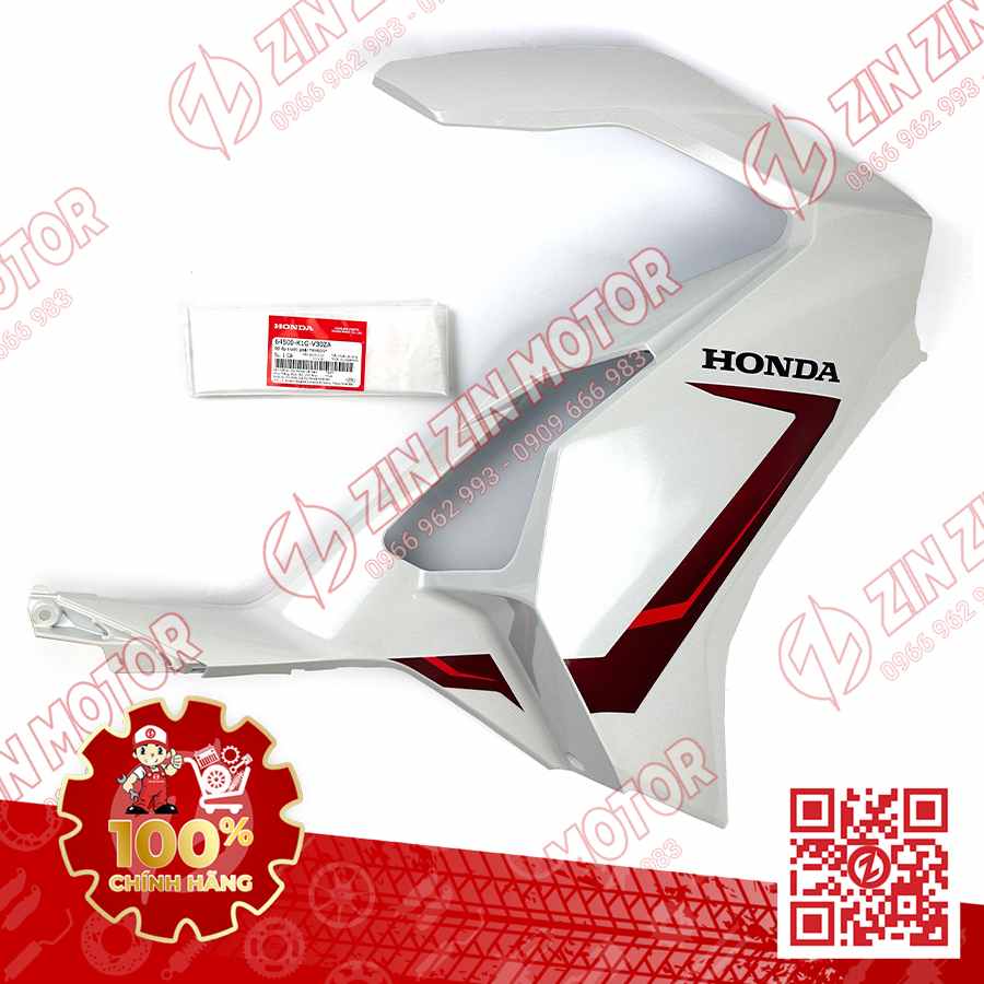 Bộ Ốp Trước Phải, Cánh Yếm AB 2020 2021, Air Blade 125 Trắng 2021 64500K1GV30ZA Chính Hãng Honda