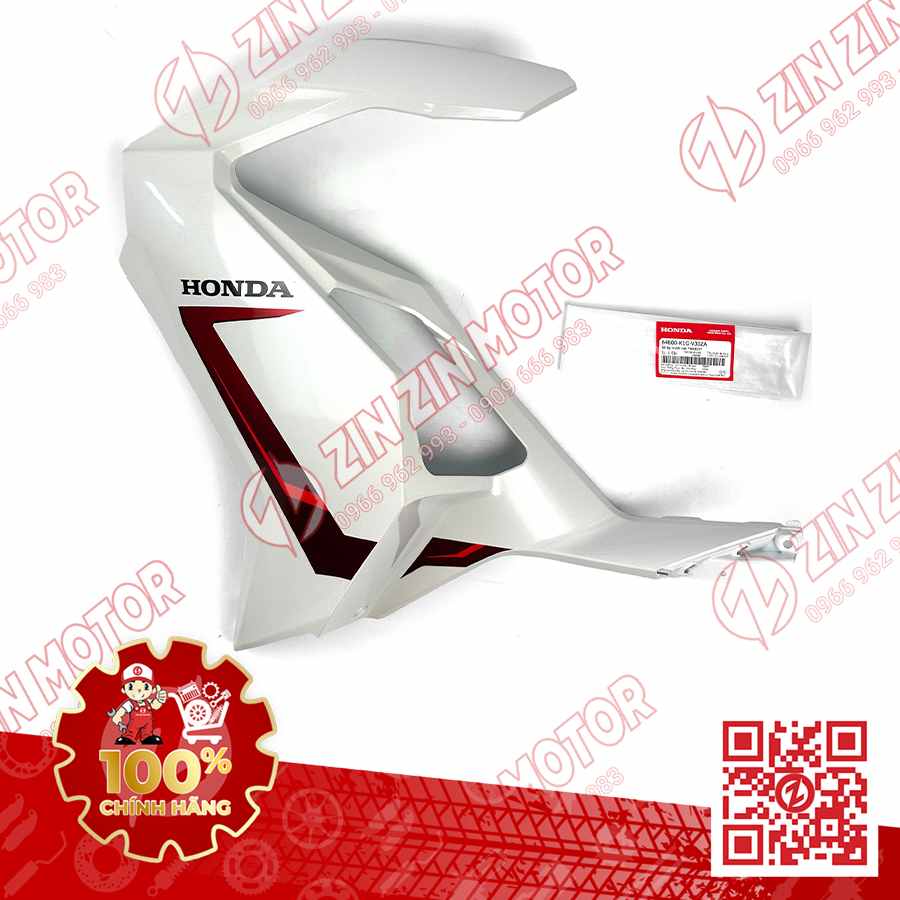 Bộ Ốp Trước Trái, Cánh Yếm AB 2020 2021, Air Blade 125 Trắng 2021 64600K1GV30ZA Chính Hãng Honda