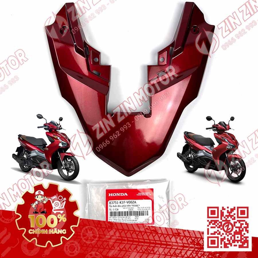 Nắp Ốp Đèn Hậu, Mu Rùa AB 2020 2021, AirBlade 150 Đỏ Candy R368C 83751K1FV00ZA Chính Hãng Honda