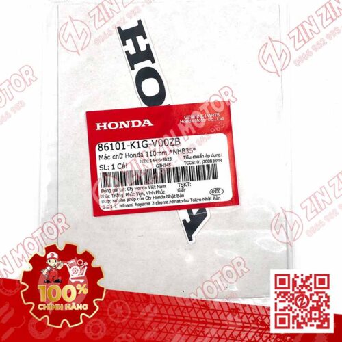 Alternative view of Tem Chữ Honda 100mm Dán Cánh Yếm AB 2020 2021, AirBlade 125 Trắng Đỏ Đen 2020 86101K1GV00ZB Chính Hãng Honda