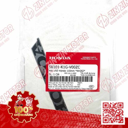 Alternative view of Tem Chữ Honda 100mm Dán Cánh Yếm AB 2020 2021, AirBlade 125 Bạc Xanh Đen 2020 86101K1GV00ZC Chính Hãng Honda