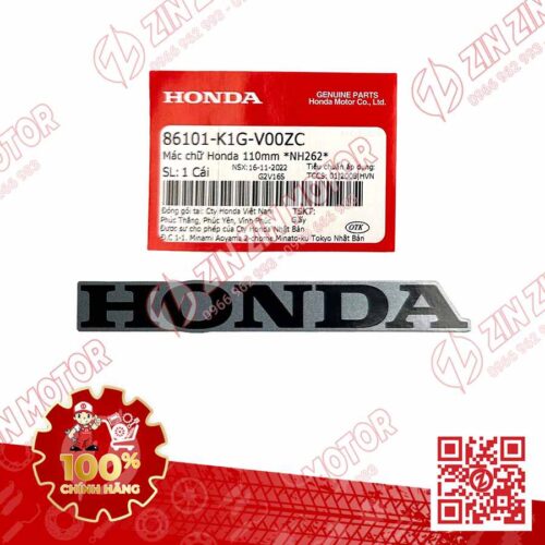 Tem Chữ Honda 100mm Dán Cánh Yếm AB 2020 2021, AirBlade 125 Bạc Xanh Đen 2020 86101K1GV00ZC Chính Hãng Honda