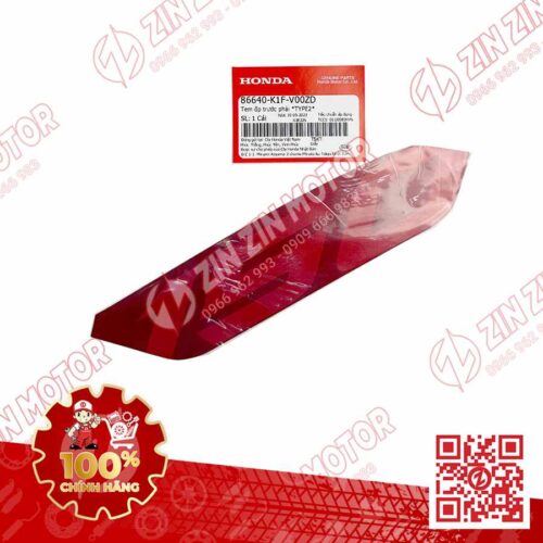 Alternative view of Tem Số 150 Ốp Trước Phải, Tem Cánh Yếm AB 2020 2021, AirBlade 150 Đỏ Bạc 2020 86640K1FV00ZD Chính Hãng Honda