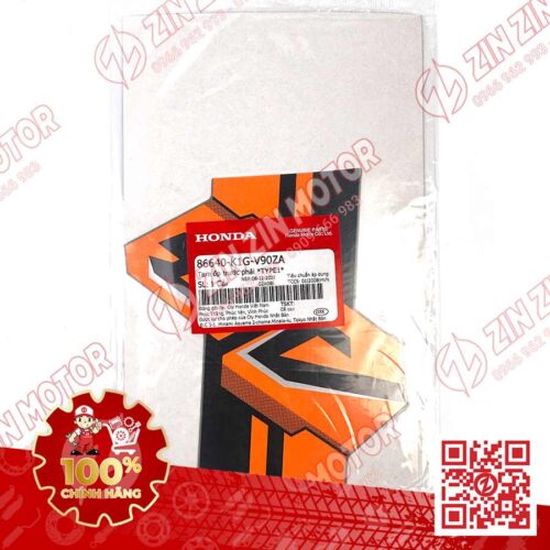 Alternative view of Tem Ốp Trước Phải, Tem Cánh Yếm AB 2020 2021, AirBlade 125 Xám Xi Măng (Xám Chuột) 2022 86640K1GV90ZA Chính Hãng Honda