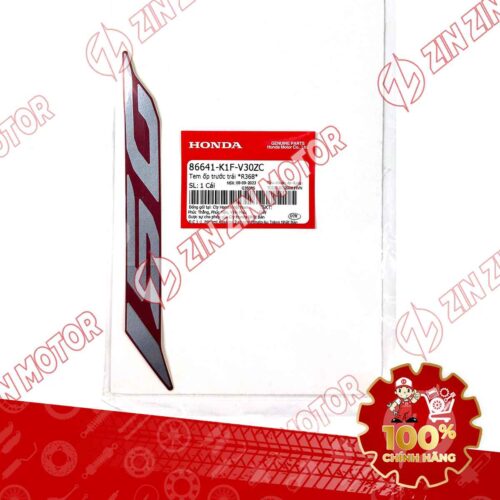 Alternative view of Tem Số 150 Ốp Trước Trái, Tem Cánh Yếm AB 2020 2021, AirBlade 150 Đỏ Bạc Đen 2021 86641K1FV30ZC Chính Hãng Honda