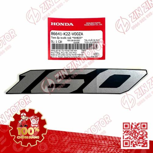 Tem Chữ 160 Ốp Yếm Trước Trái AB AirBlade 160 2022 Đen Xám Phiên Bản Tiêu Chuẩn 86641K2ZV00ZA Chính Hãng Honda