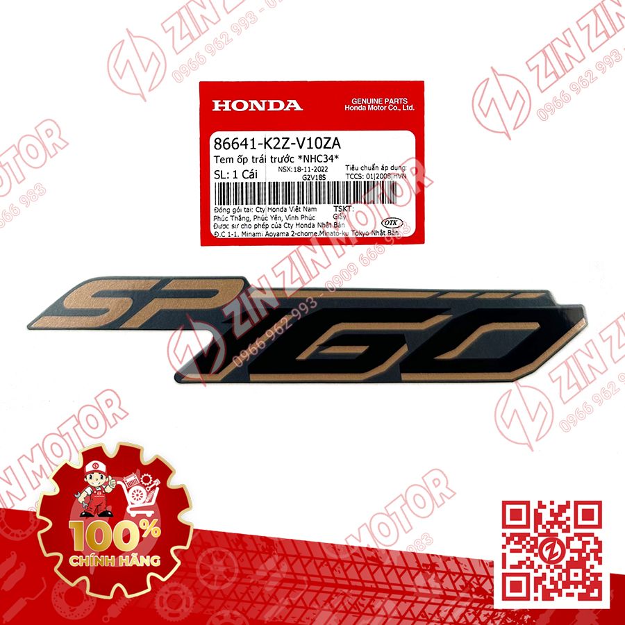 Tem Chữ 160 Ốp Yếm Trước AB AirBlade 160 2022 Xanh Xám Đen Phiên Bản Đặc Biệt 86641K2ZV10ZA Chính Hãng Honda