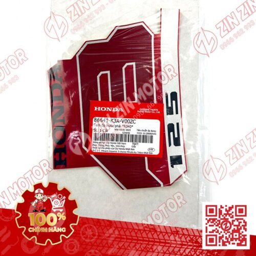 Alternative view of Tem Chữ AB 125 Dán Ốp Yếm Trước Phải Air Blade 125 2022 Đỏ Đen Phiên Bản Tiêu Chuẩn 86641K3AV00ZC Chính Hãng Honda