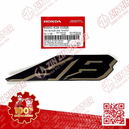 Tem Chữ AB Ốp Yếm Trước Phải AB Air Blade 125 2022 Đen Nhám Phiên Bản Đặc Biệt 86641K3AV10ZA Chính Hãng Honda