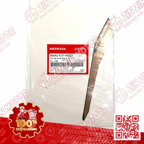 Alternative view of Tem Ốp Trước Trái A, Tem Cánh Yếm AB 2020 2021, AirBlade 150 Xanh Xám Đen 2021 86642K1FV40ZA Chính Hãng Honda