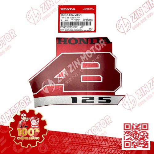 Tem Chữ AB 125 Dán Ốp Yếm Trước Trái Air Blade 125 2022 Đỏ Đen Phiên Bản Tiêu Chuẩn 86642K3AV00ZC Chính Hãng Honda