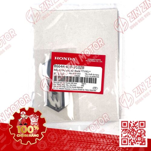 Alternative view of Tem Logo AB xe AirBlade 160 2022+, Air Blade 150 2020+ Màu Bạc 86644K1FV10ZB Chính Hãng Honda