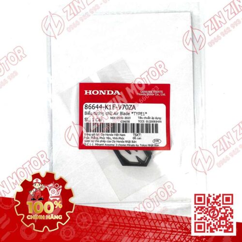 Alternative view of Tem Logo AB Xe AirBlade 150 Xám Xi Măng (Xám Chuột) 2022 86644K1FV70ZA Chính Hãng Honda