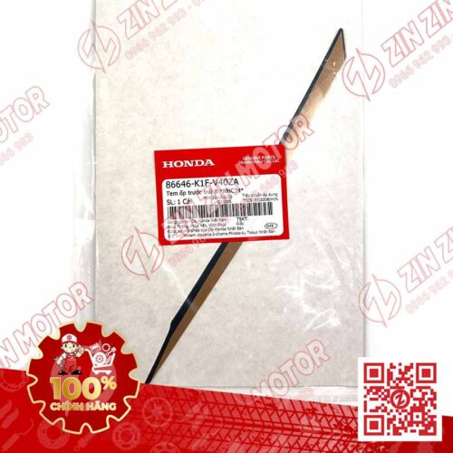 Alternative view of Tem Ốp Trước Trái B, Tem Cánh Yếm AB 2020 2021, AirBlade 150 Xanh Xám Đen 2021 86646K1FV40ZA Chính Hãng Honda