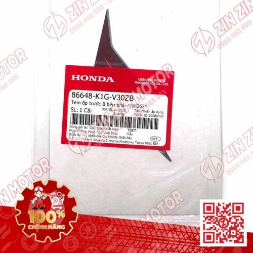 Alternative view of Tem Ốp Trước Phải B, Tem Cánh Yếm AB 2020 2021, AirBlade 125 Xám Đen 2021 86648K1GV30ZB Chính Hãng Honda
