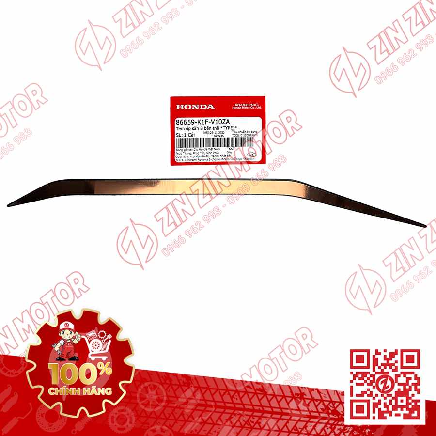 Tem Sườn Sàn Ốp Hông AB 2020 2021, AirBlade 150 Xanh Xám Đen 2020 Trái Dưới 86659K1FV10ZA Chính Hãng Honda