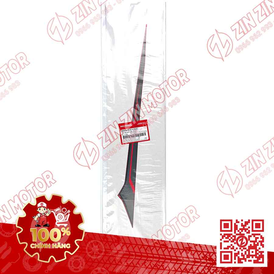 Tem Bụng Sau Phải, Tem Ốp Sườn AB 2020 2021, AirBlade 125 Đỏ Đen 2021 86831K1GV30ZC Chính Hãng Honda
