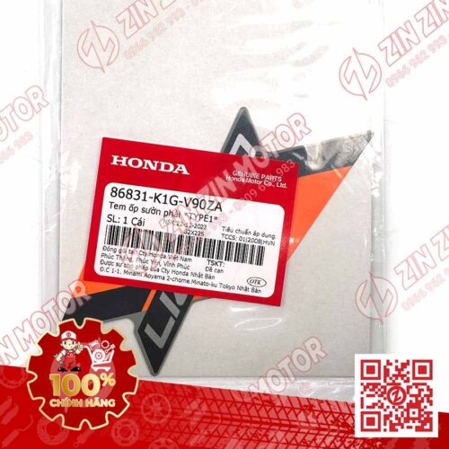 Alternative view of Tem Bụng Sau Phải, Tem Ốp Sườn AB 2020 2021, Air Blade 125 Xám Xi Măng (Xám Chuột) 2022 86831K1GV90ZA Chính Hãng Honda