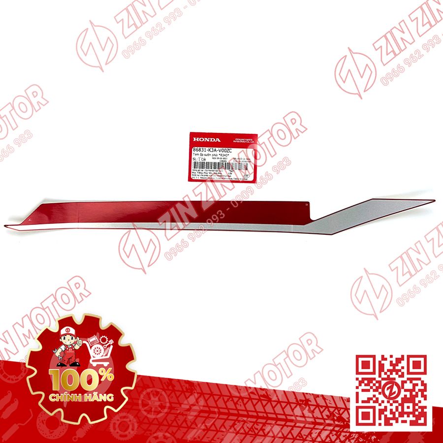 Tem Ốp Sườn Phải AB Air Blade 125 2022 Đỏ Đen TYPE2 86831K3AV00ZC Chính Hãng Honda