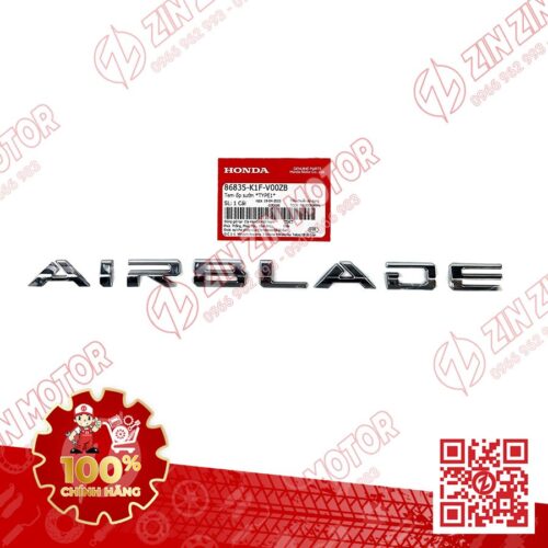 Tem Chữ Nổi Air Blade Bạc Cho Xe AB 160 2022+, AirBlade 150 2020+, AB 2025 Phiên Bản Đặc Biệt 86835K1FV00ZB Chính Hãng Honda