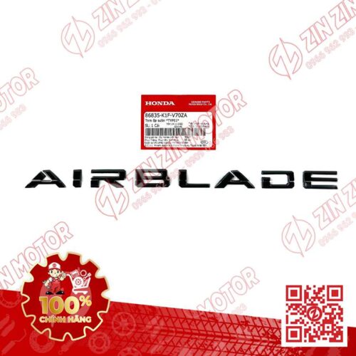 Tem Chữ Nổi Air Blade Màu Đen AB 150, AirBlade 125 Xám Xi Măng (Xám Chuột) 2022 86835K1FV70ZA Chính Hãng Honda