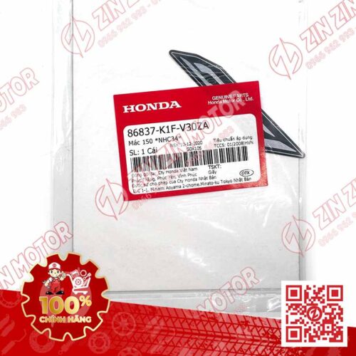 Alternative view of Tem Số 150 Bụng Sau, Tem Ốp Sườn AB 2020, 2021, AirBlade 150 2021 86837K1FV30ZA Chính Hãng Honda