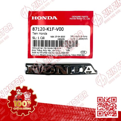 Tem Chữ Honda Nổi Dán Mặt Nạ AB 2020 - 2023+, AirBlade 160, Air Blade 150 / 125 , AB 202587120K1FV00 Chính Hãng Honda