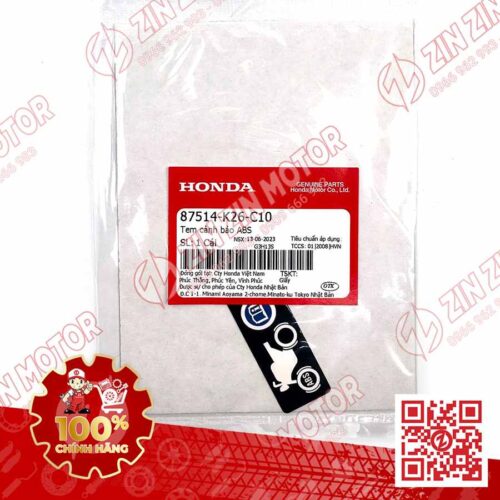 Alternative view of Tem Thông Số Cảnh Báo ABS AB 160 2022 2023+, AirBlade 150 2020 2021, Vario 160, WINNER X V4 2024 , WINNER R , 87514K26C10 Chính Hãng Honda