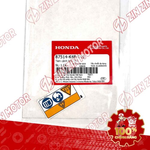 Alternative view of Tem Thông Số Cảnh Báo CBS AB 125 2022 - 2026 (AirBlade) 87514K48T40 Chính Hãng Honda