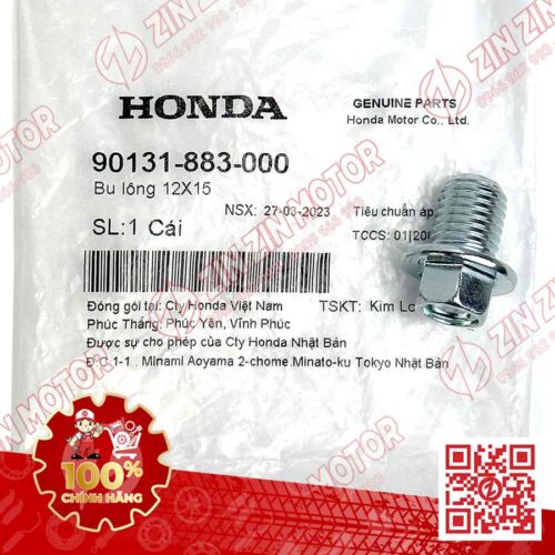 Ốc Xả Nhớt Xe Vision, AirBlade (AB), SH, Sh Mode, Lead, Vario 160, Click 160 90131883000 Chính Hãng Honda