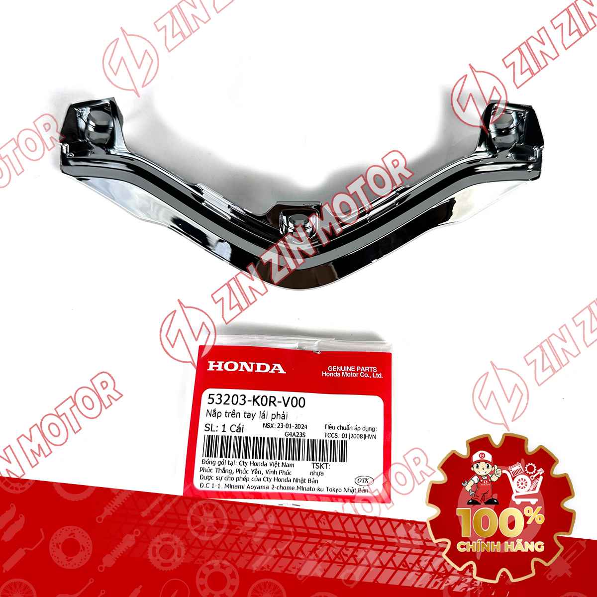 Nắp Trên Tay Lái Phải, Ốp Đèn Định Vị Trước Nhựa Xi SH 2020 - 2023+, SH160i 2023+, SH 150i 2020 2021 2022, SH 125i 2020 - 2023+ 53203K0RV00 Chính Hãng Honda