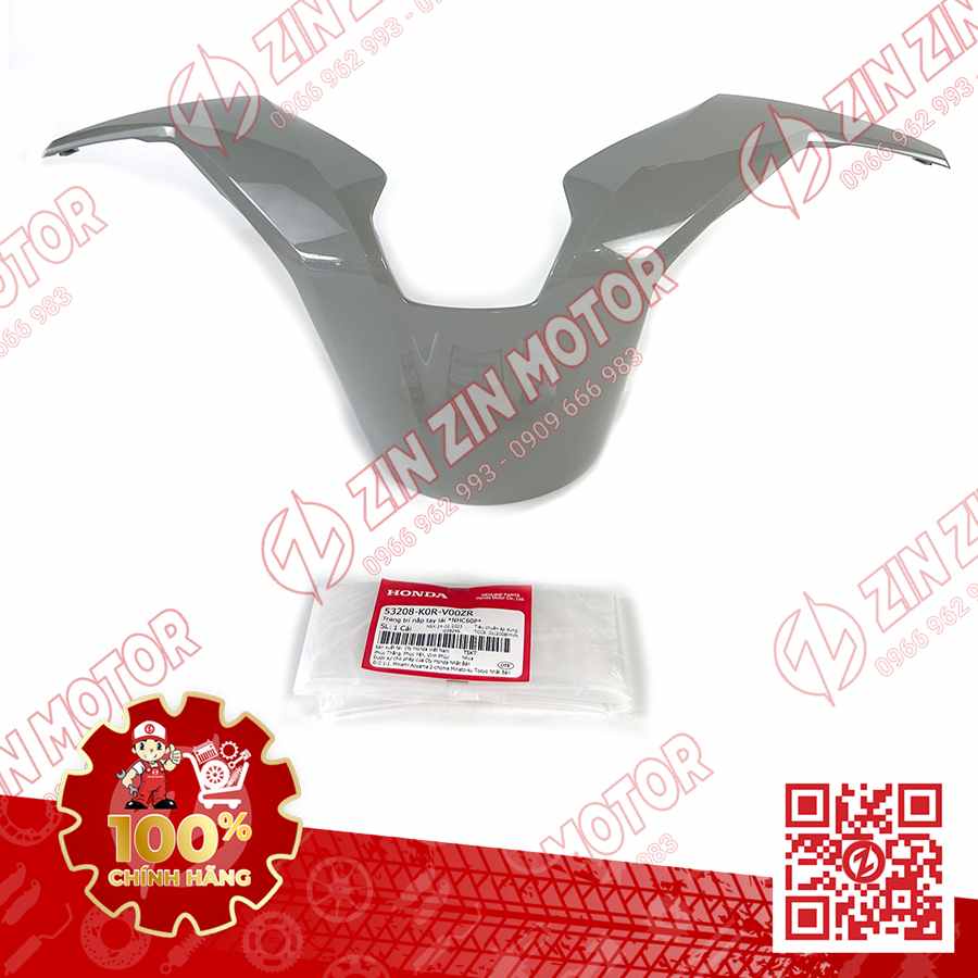 Nắp Trang Trí Ốp Gáy Sau Tay Lái, Viền Đồng Hồ SH 2020 - 2023+, SH160i 2023, SH 150i 2020 2021 2022, SH 125i 2023+ Xám Xi Măng NHC60P 53208K0RV00ZR Chính Hãng Honda