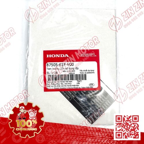 Alternative view of Tem Thông Số Lốp AB 150 (Air Blade 2020 2021) 87505K1FV00 Chính Hãng Honda