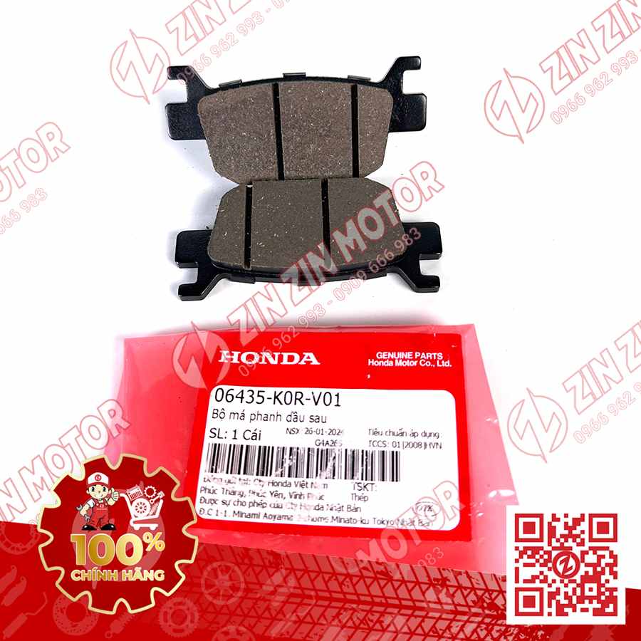 Má Phanh, Bố Thắng Sau SH 125i 2020 - 2026, SH 150i 2020 2021 2022, SH160i 2023 - 2026 06435K0RV01 Chính Hãng Honda